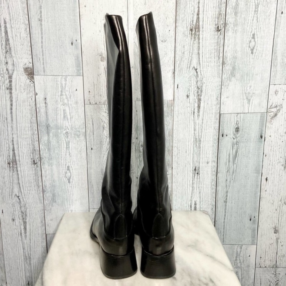 Nickels vintage supple leather chunky heel square toe knee high riding boots 9.5